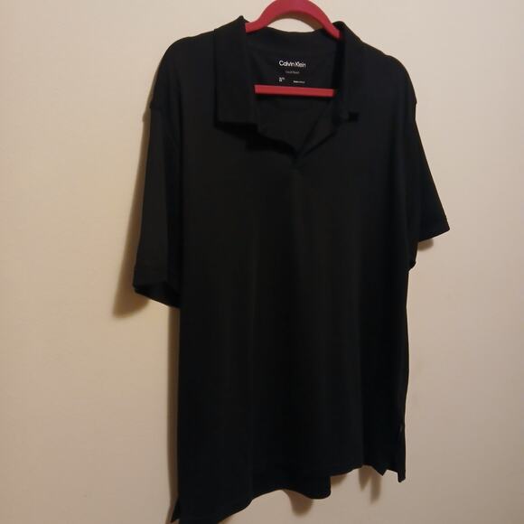 Mens Calvin Klein Liquid Touch XL Black Collard Shirt - Picture 6 of 9